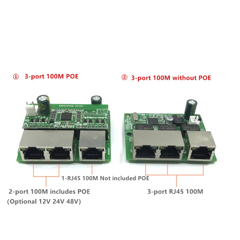 Зарядное устройство с 3 usb-портами для Gigabit POEswitch модуль широко используется в светодиодный линии 3 порта 10/100m свяжитесь POEport мини модуль автоматического включения света PCBA материнская плата