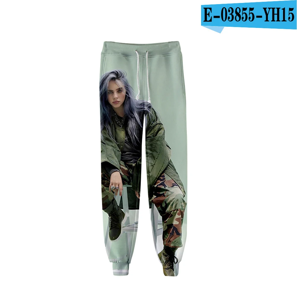 3D Поп-Певец Billie EIlish спортивные штаны женские/мужские модные брюки с 3D принтом Billie EIlish мировой лидер продаж повседневные брюки - Color: 3D