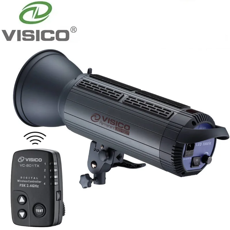 US $305.10 VISICO 150T 150W LED Studio Light Flash Strobe With 801TX Wireless Remote Controller Bowens For Camera Outdoor Photography