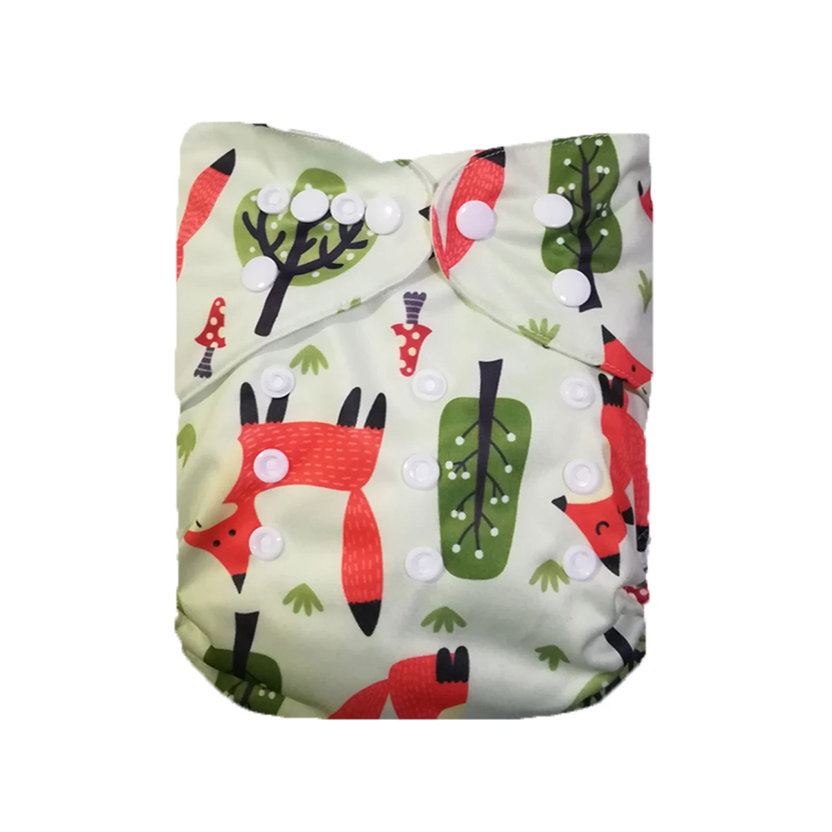 [LilBit]-cubierta de pañales de tela para bebés, impermeable, lavable, estampado Digital, bolsillo, reutilizable, zorro