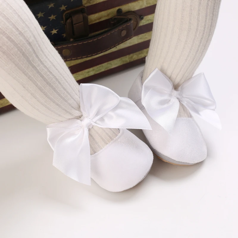Infant Newborn Baby Girls Princess Non-Slip Floral Border Shoes Toddler Baby Soft PU Leather Prewalker Shoes Solid First Walkers
