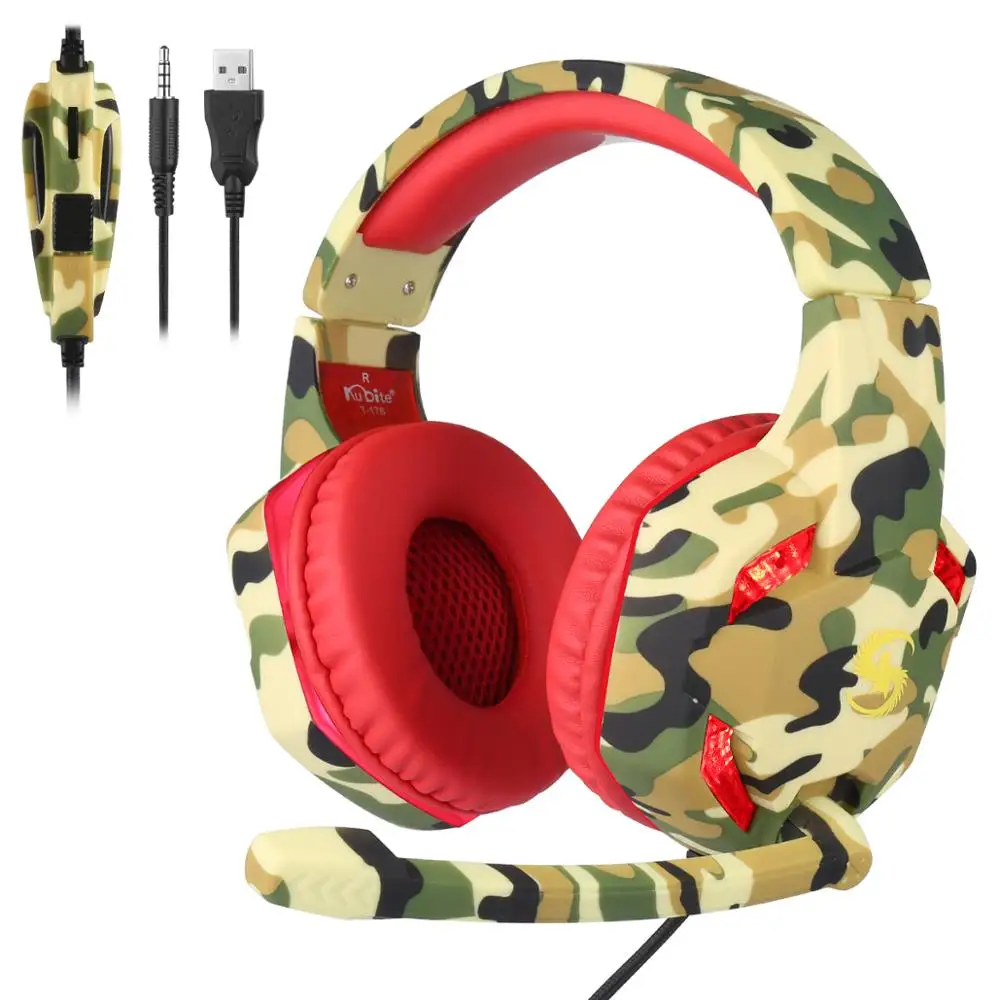 T 176 Professional Gaming Headphones for Computer PS4 Adjustable Bass Stereo PC Gamer Over Ear Wired Headset With Mic Gifts