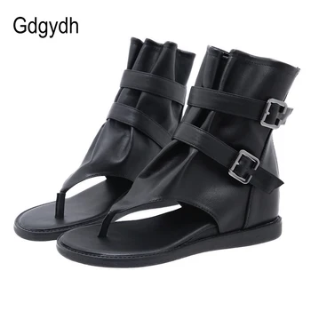 

Gdgydh European Style Retro Summer Sandals Women Ankle Wrap Korean Shoes For Women Back Zipper Flip Flops Wedge Shoes Walking