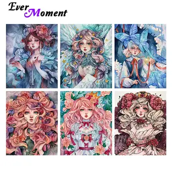 

Ever Moment Diamond Painting Flower Woman Art Full Square Diamond Embroidery Mosaic Household Living Room Docraction S2F2579