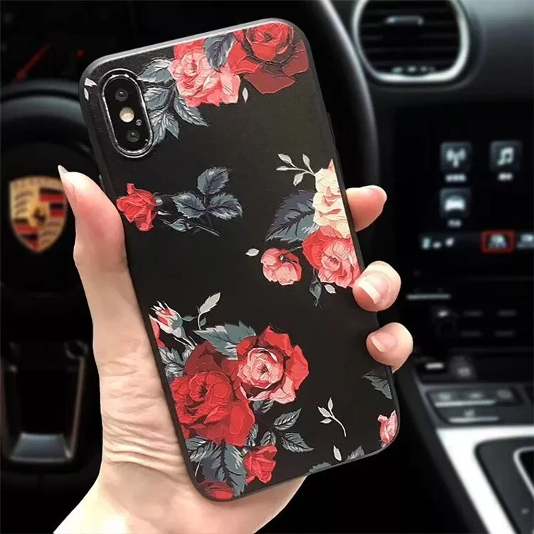 Милый 3D чехол для телефона с цветами для iphone X 8 7 6 6S Plus 11 Pro Max чехол s Чехол для iphone 5 5S SE 6 s XR XS Max 7plus чехол Coque