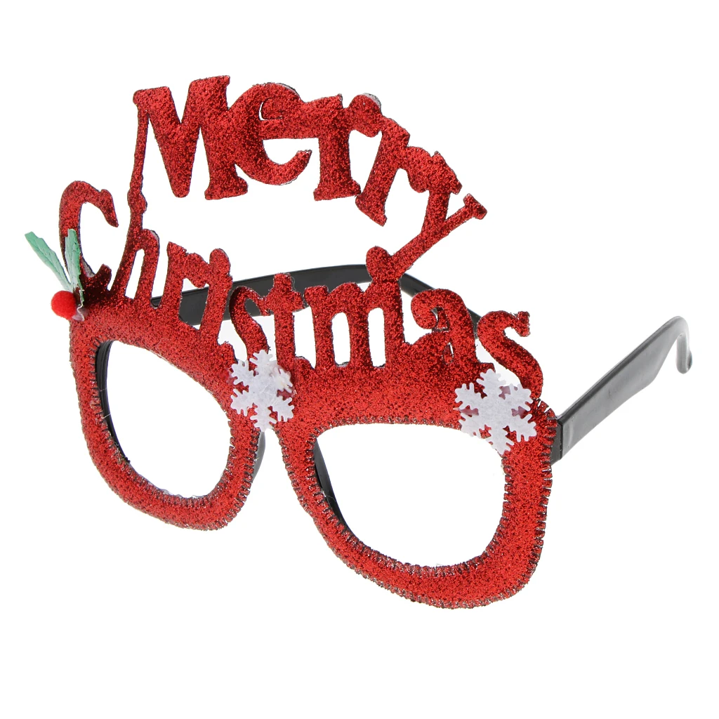 Glitter Merry Christmas Snowflake Sunglasses Novelty Glasses Xmas Party Favors for Parties and Christmas Kids and Adults