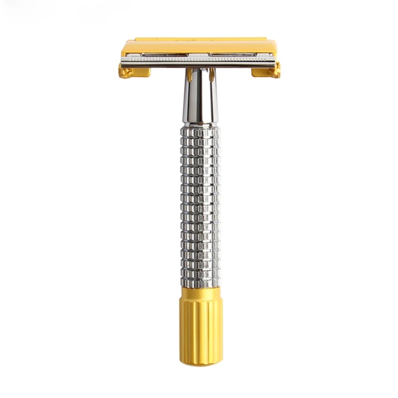 Мужская бритвенная сетка, противоскользящая ручка, цветная, подходящая для золотого процесса, Классическая бритва с двумя краями