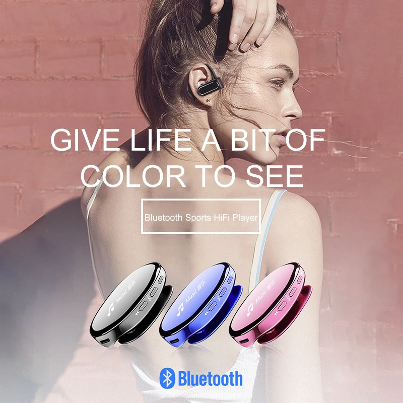Новые MP3-плееры Bluetooth 4,2 mp3-плеер с длительным режимом ожидания шумоподавление без потерь воспроизведение музыки с 8G FM и запись