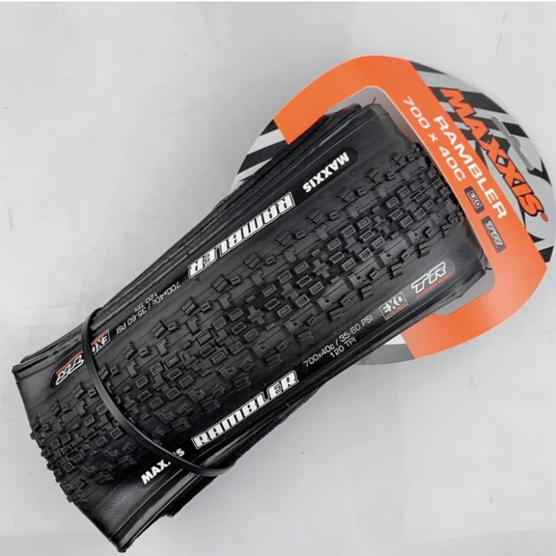 MAXXIS RAMBLER шины для шоссейного велосипеда 700* 40C 60TPI 120TPI EXO TR складные бескамерные анти прокол велосипедные шины гравий 700 велосипедные шины - Цвет: 700x40c black