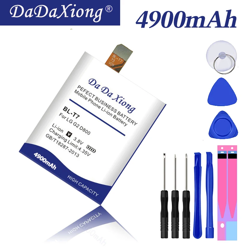 DaDaXiong 4900mAh BL-T7 BL T7 BLT7 для LG Optimus G2 D800 D802 D801 L-01F P693 VS9801 VS980 LS980 батарея телефона |