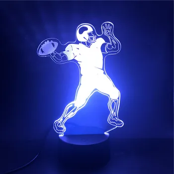 

Rugby Sport The Quarterback 3D Lamp Pretty Present for Fans Atmosphere Unique Bluetooth Speaker Base Usb Led Night Light Lamp