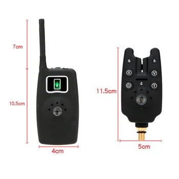 Lixada Wireless Fishing Bite Alarms Set Digital Fishing Alarm Kit LED Alarm Indicator Alert Bell Receiver Fishing Tackle w/Box 4