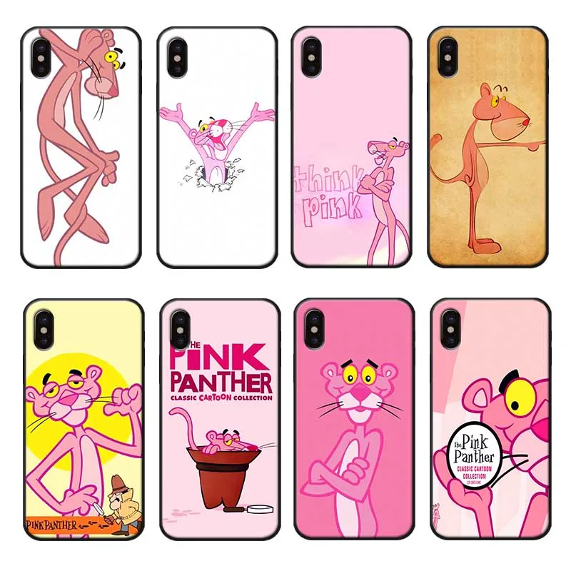 For iPhone X XS MAX XR 7 8 6 6S plus 5S SE Clear Soft Silicone Phone Case Pink Panther cute |