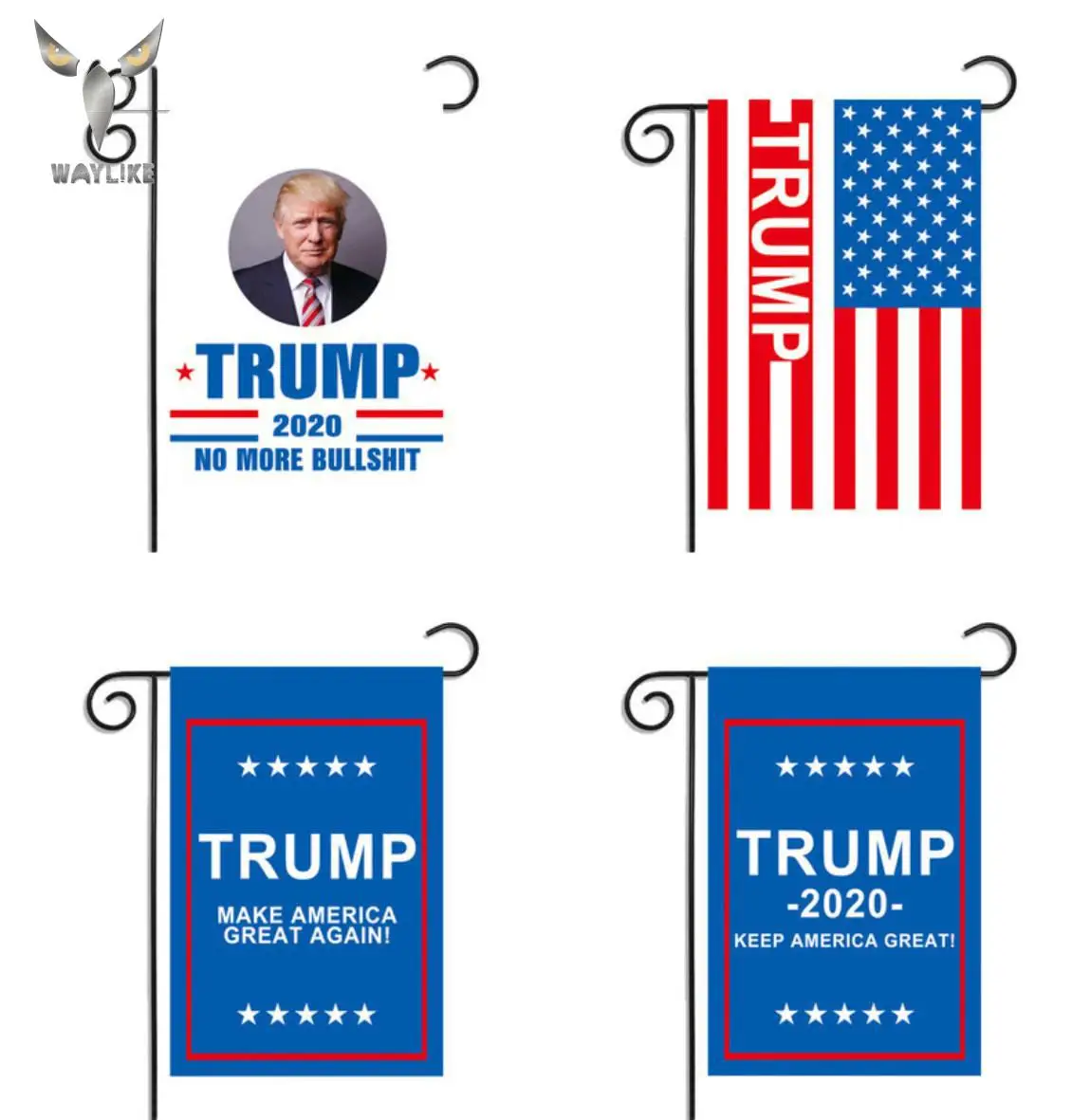 Waylike Trump 2020 TRUMP Garden Supporting Double Sided Flag Halloween Outdoor Yard | Тематическая одежда и униформа