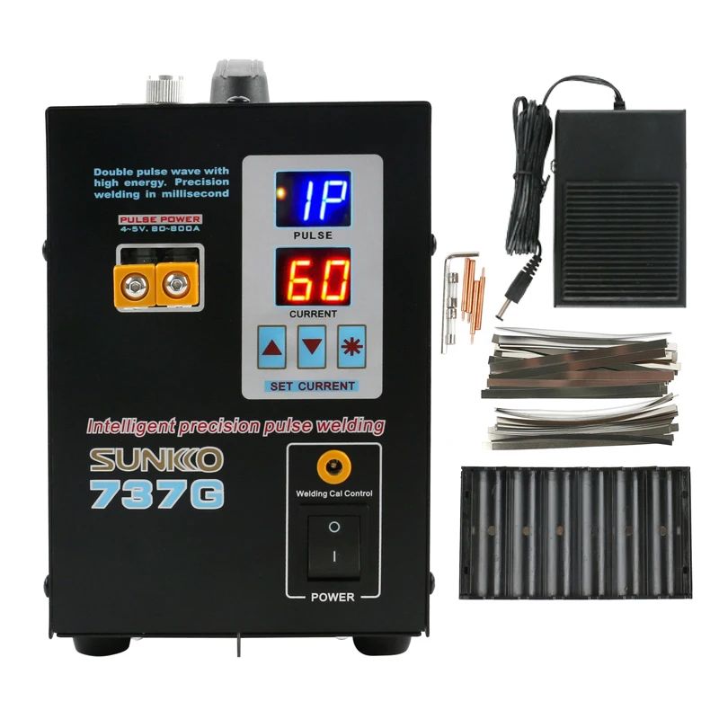 

737G Spot Welder Machine 1.5kw LED Illumination Dual Digital Display Double Pulse Welding Machine for 18650 battery