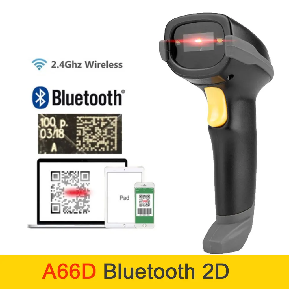 Holyhah A60d Handheld Barcode Scanner And A66d Bluetooth 1d/2d Qr Bar