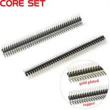 5 шт./партия 90 градусов ШТЫРЬКОВАЯ Монтажная колодка 2,54 мм 2X40P двойной набор закругленных штифтов штыревой разъем для штыря позолоченный/медный