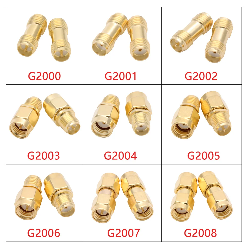 10 шт., адаптер SMA (RP), штекер SMA в (RP) гнездо SMA, RF Коаксиальная муфта, гайка, Цилиндрический разъем, конвертер