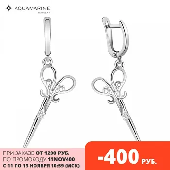 

Earrings long AQUAMARINE with cubic zirconia, silver 925