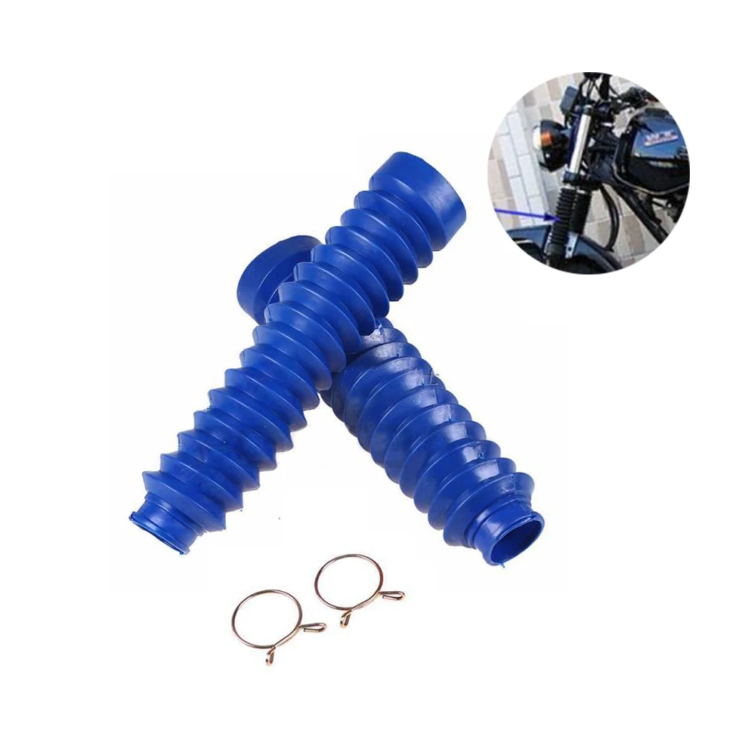 1 Pair 20.5cm Long Motorbike Front Fork Cover Shock Absorber Dust Covers Boots Blue | Автомобили и мотоциклы