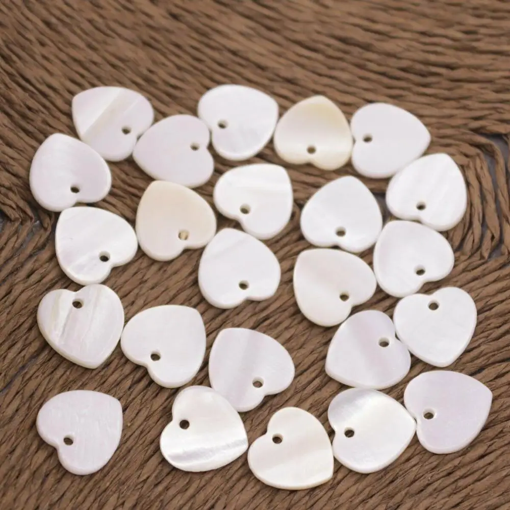 Heart 10mm 50 шт ракушек натуральный белый перламутр звезда квадратное сердце цветок Форма выбрать - Цвет: Heart 10mm