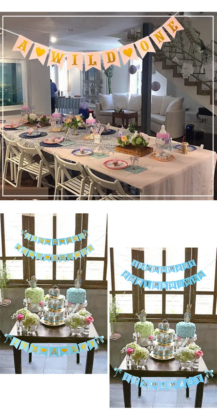 3M его девочка/мальчик ребенок душ буквы флаги Baby Shower вечерние бумага для баннера материал горячие продажи вечерние украшения поставщик