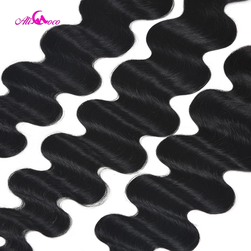 Али Коко волнистые человеческие волосы пучки с 7x7 закрытие 8-40 дюймов бразильские пучки волос remy волосы для наращивания
