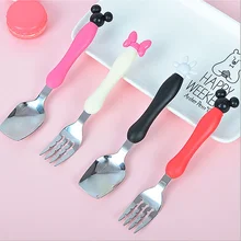 4-piece set Baby Tester Tableware Dessert Spoon for Children Feeding Spoon Fork Baby Gadgets Feed Kid Children's Cutlery for Kid