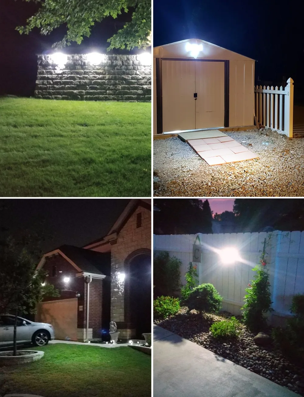 2 Pack LITOM 200 LED Solar Charging Lights with Upgraded PIR Sensor Head IPX7 Waterproof Motion Sensor Lamp Solar Garden Lights (6)