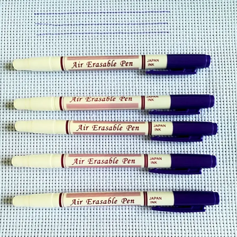 5 pcs Purple Eraser Двухсторонний маркер для краски из розовой ткани с ластиком, стираемый на воздухе, маркер, ручка мел для шитья, ручка для маркировки одежды, ручка для краски из ткани - Цвет: 5 pcs Purple Eraser