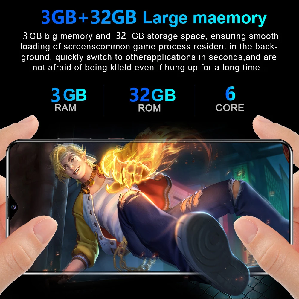 SOYES S30U Plus Mobile Phone Android10.0 4G LTE Cellphones Unlock Face ID 6.8 inch 32G ROM Dual SIM Card Telephones 4800mAh