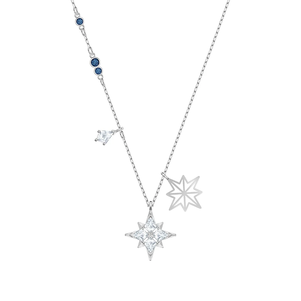 SWA SWA символическая звезда кулон европейский модный стиль Блестящий свежий звездный узор Кристалл Женское Ожерелье на шею подарок - Окраска металла: 2