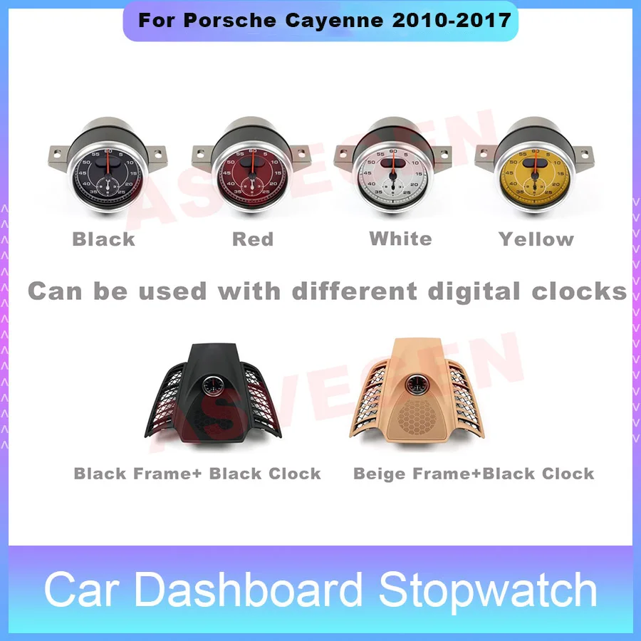 

Car Dashboard Stopwatch For Porsche Cayenne 2010-2017 Decoration Clock Time Support Sport Chrono
