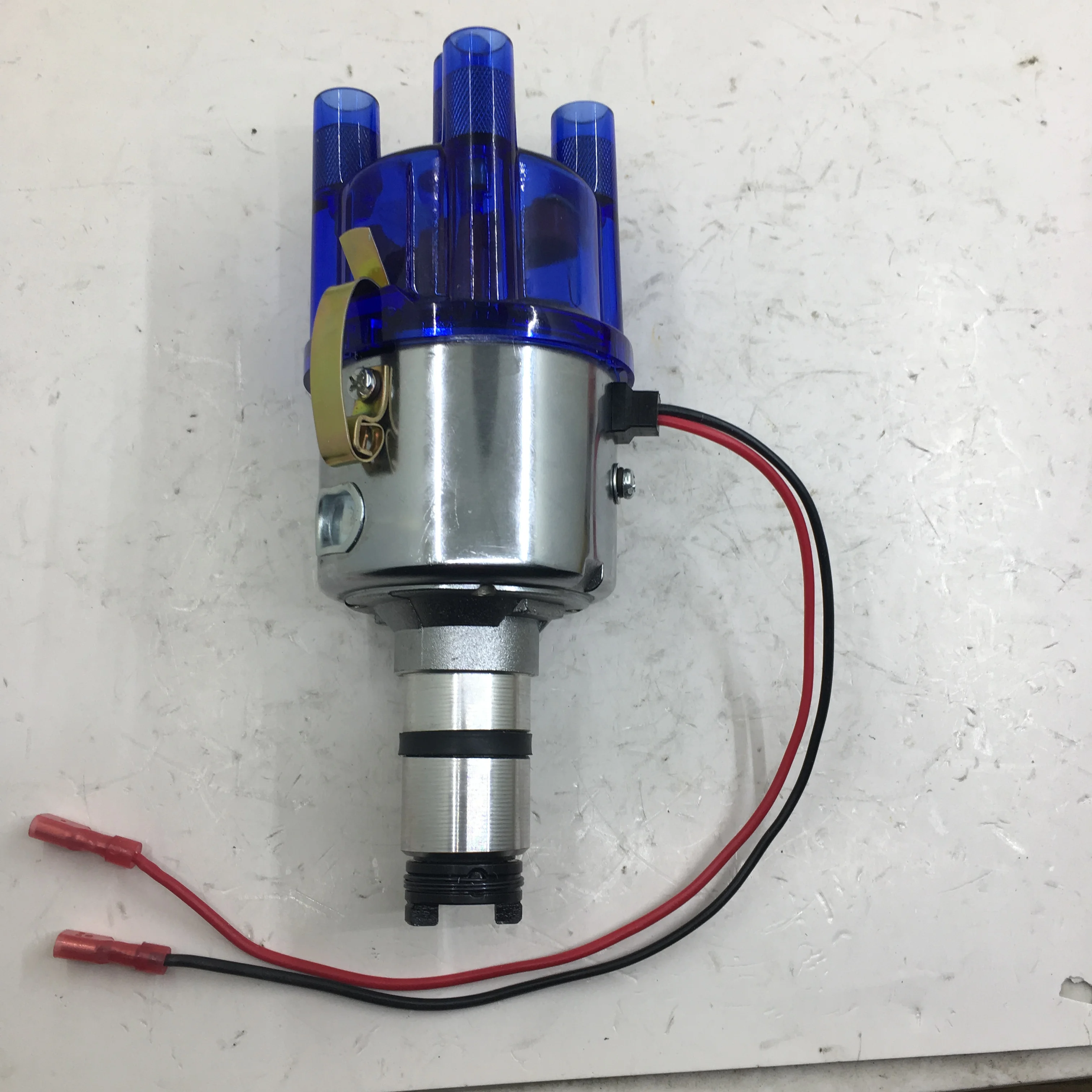 Complete electrical CENTRIFUGAL DISTRIBUTOR for EMPI 9428 CHROME 009 STOCK CURVE for VW BUG GHIA THING BUS blue cap