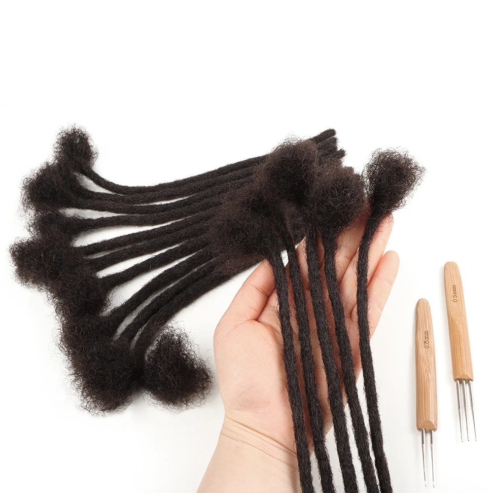 AHVast  Dreadlocks Extentions Afro Kinky Curly Hair Wholesale 100% Handmade Human Hair Locs