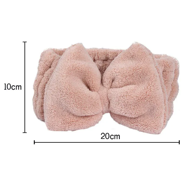 SPA Bath Shower Big Bow Solid Coral Fleece Headband Women Washing Face Elastic Hair Bands Cute Makeup Hairband Bowknot Headwrap designer hair clips