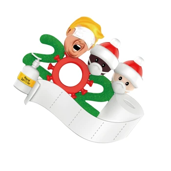 

Diy Christmas Party Decoration Decor Gift Quarantine Trump Christmas Tree Ornament 3 Puppets Indoor For Children Christmas Tree