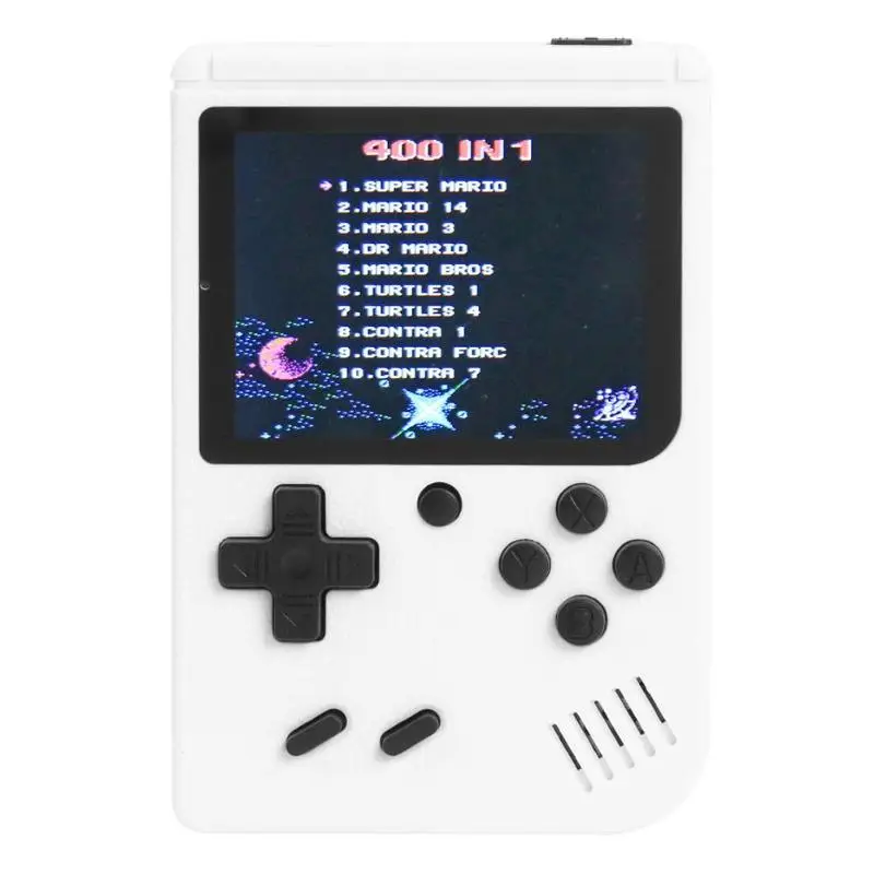 Портативный 3 дюймов Экран ручной ретро игровые консоли с 400 игры для FC игры для детей Для мальчиков в китайском стиле для маленьких девочек; английский Факультативный - Цвет: White
