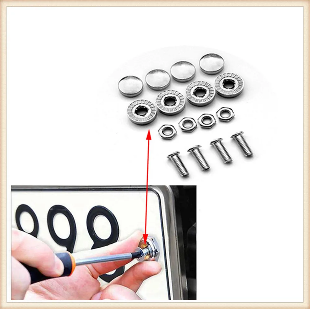 

16X Car number License Plate Bolts bolt Frame Chrome Screws for Honda City OSM FC Small PUYO Element Step REMIX CRV