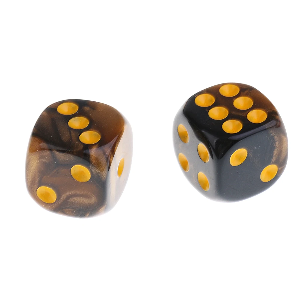 30 Pieces Acrylic 6-sided Spot Dice D6 w/ Iron Box for Party Bar Table Board Game