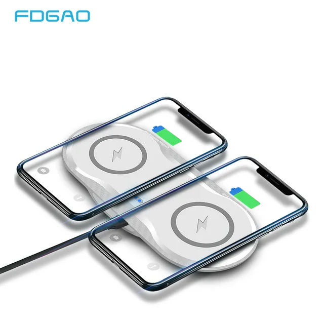 

FDGAO 20W Dual Seat Qi Wireless Charger For iPhone XS Max XR X 8 Plus QC 3.0 Fast Wireless Charging Pad For Samsung S10 S9 S8