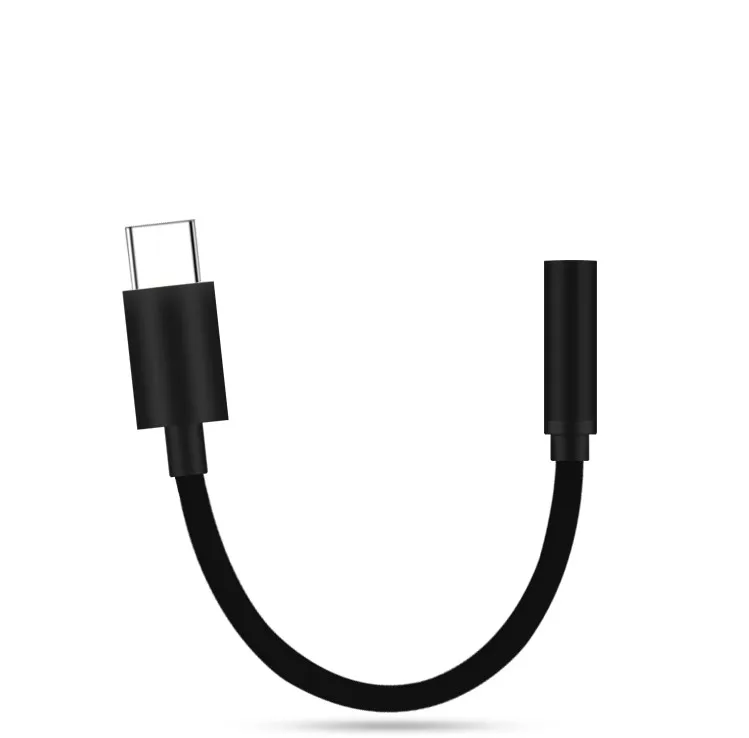 black Кабель для наушников type C 3,5 с разъемом USB C до 3,5 мм адаптер для наушников AUX для huawei P30 P20 Pro для Xiaomi mi 8 mi 6 mi 9 - Цвет: black