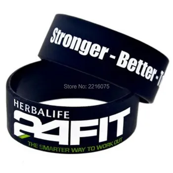 

300pcs 24 Hour Fit Stronger Better Motivational wristband silicone bracelets free shipping by DHL A