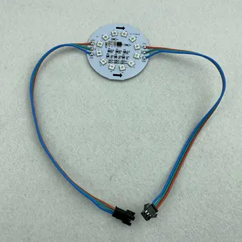 

DC24V WS2811 addressable pixel PCBA,12pcs 5050 SMD RGB LED,66mm diameter;2.88W;each piece with JST connector soldered