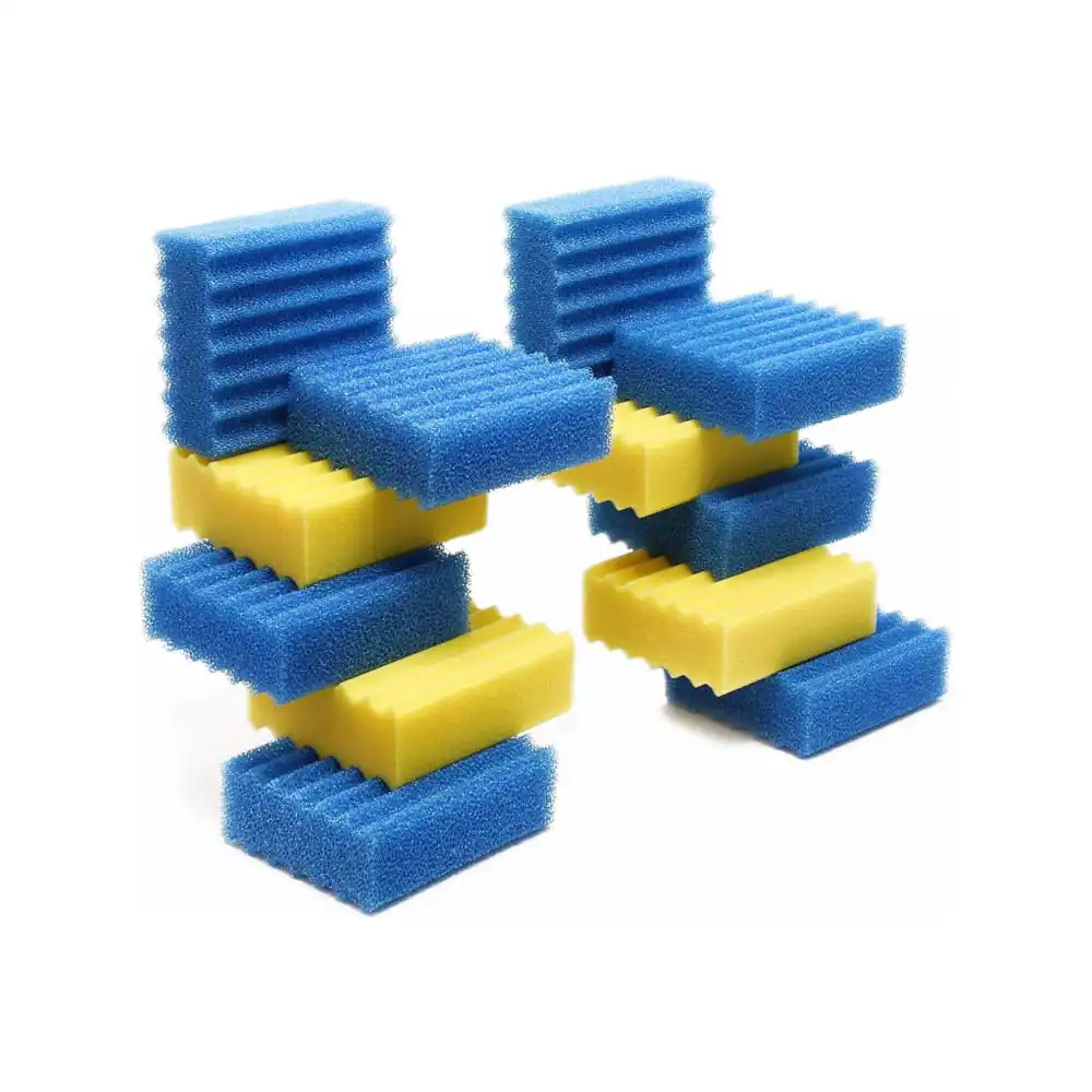 4 Éponges Filtrantes Jaunes Fines Compatibles Sunsun CBF-350 CBF-350B CBF-350C CBF-550