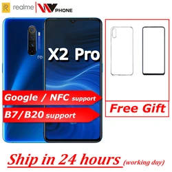 Realme X2 pro X 2 Мобильный телефон Snapdragon 855 plus 64MP Quad камера 6,5 ''полный экран NFC OPPO мобильный телефон VOOC 50 Вт супер зарядное устройство