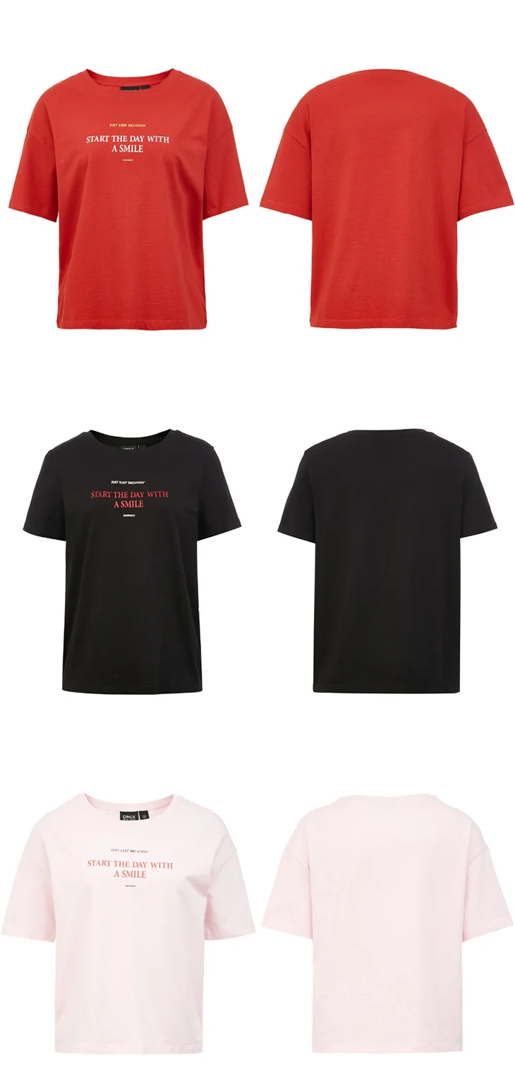 ONLY Women's Letter Print Short-sleeved T-shirt | 120101578