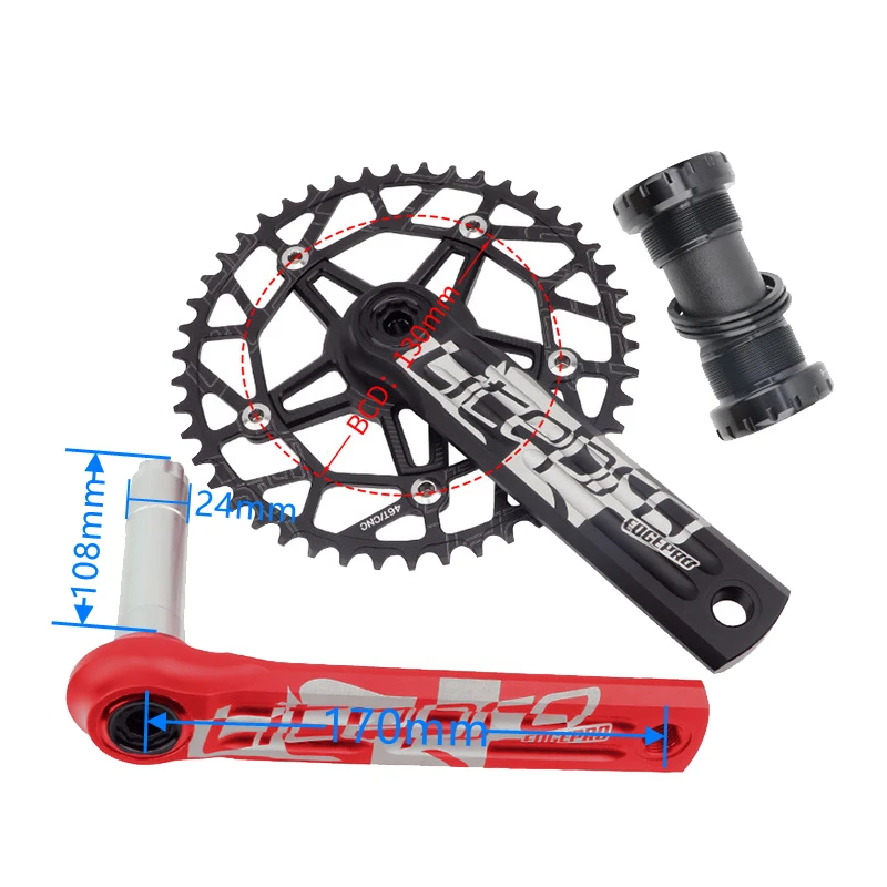 マウンテンバイク クランクセット 170mm 中空一体型クランクアーム