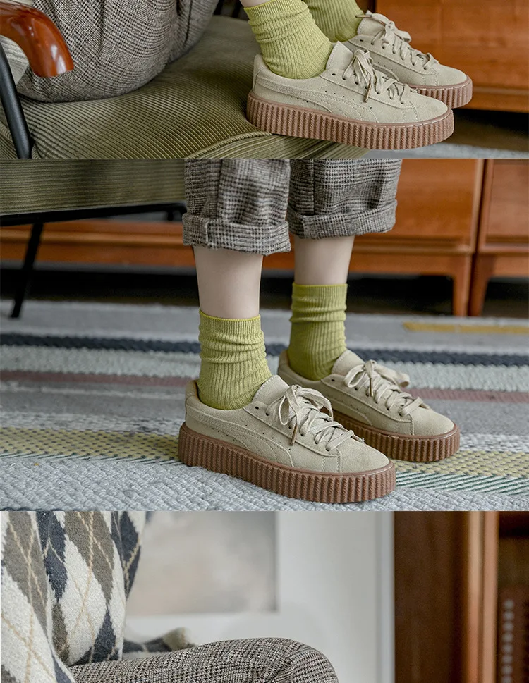Новинка года, 10 шт. = 5 пар носков ярких цветов женские осенние и зимние хлопковые однотонные теплые носки в Корейском стиле