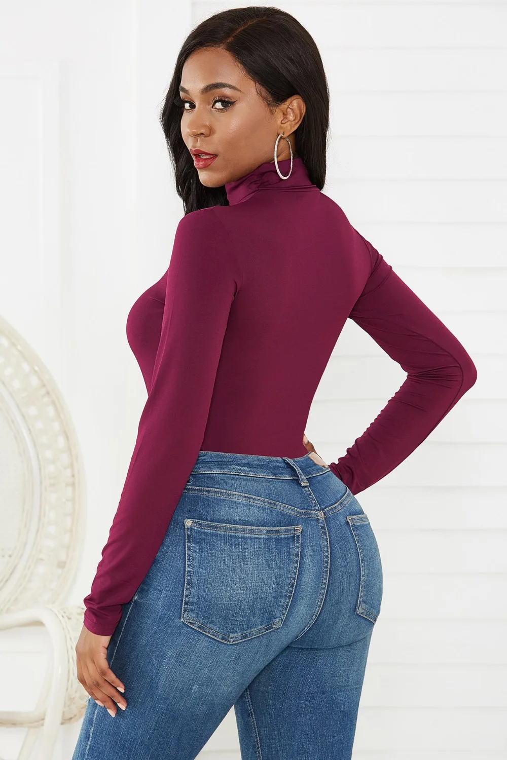 Sexy turtleneck jumpsuit women bodysuit party club high street pants ladies jumpsuit solid long sleeve bodycon female tops bodys